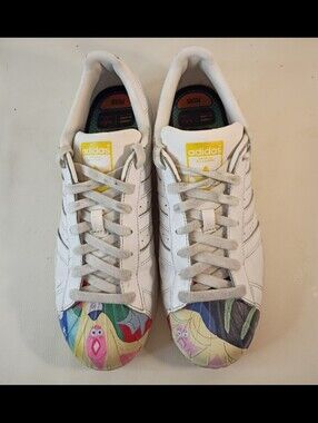 Adidas Originals White Superstar Pharrell Supershell Leather Sneakers Mens 7.5